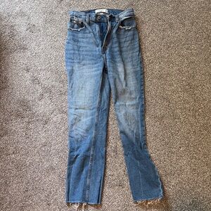 Abercrombie & Fitch Light Wash Straight-Leg Cropped Jeans | Size 24